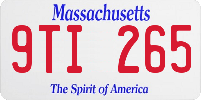 MA license plate 9TI265