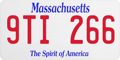 MA license plate 9TI266