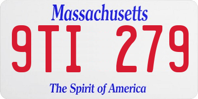 MA license plate 9TI279
