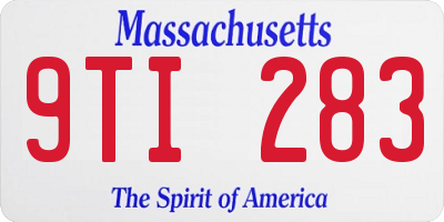 MA license plate 9TI283