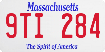 MA license plate 9TI284