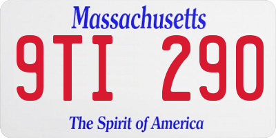 MA license plate 9TI290