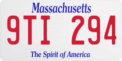 MA license plate 9TI294