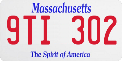 MA license plate 9TI302