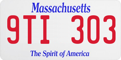 MA license plate 9TI303