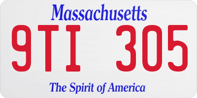 MA license plate 9TI305