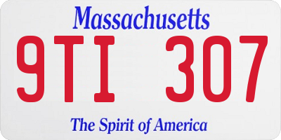 MA license plate 9TI307