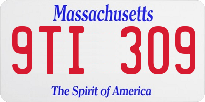 MA license plate 9TI309