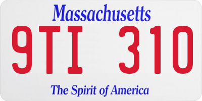 MA license plate 9TI310