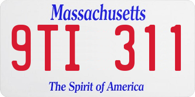 MA license plate 9TI311