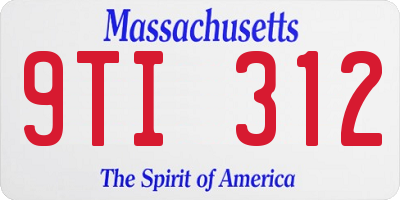 MA license plate 9TI312