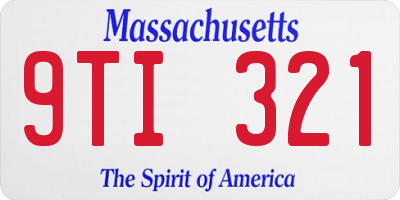 MA license plate 9TI321