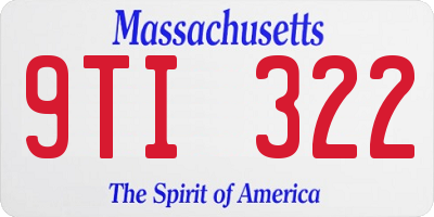 MA license plate 9TI322