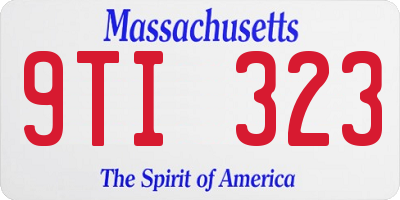 MA license plate 9TI323