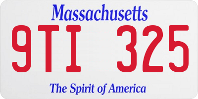 MA license plate 9TI325
