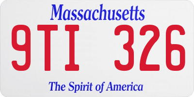 MA license plate 9TI326