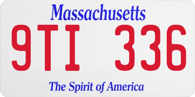 MA license plate 9TI336