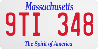 MA license plate 9TI348