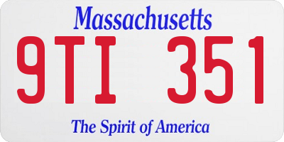 MA license plate 9TI351