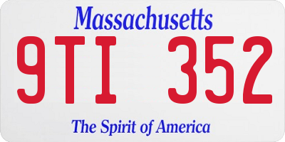 MA license plate 9TI352