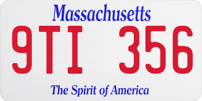 MA license plate 9TI356