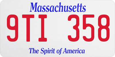 MA license plate 9TI358