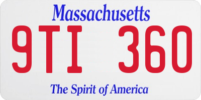MA license plate 9TI360