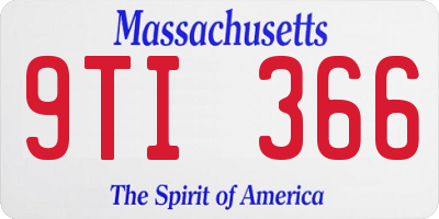 MA license plate 9TI366