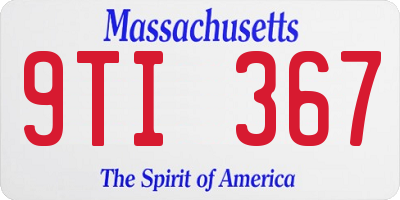 MA license plate 9TI367