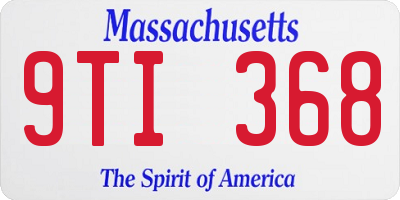 MA license plate 9TI368
