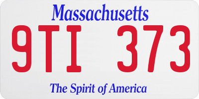 MA license plate 9TI373
