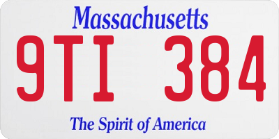 MA license plate 9TI384
