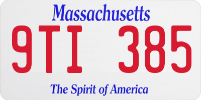 MA license plate 9TI385