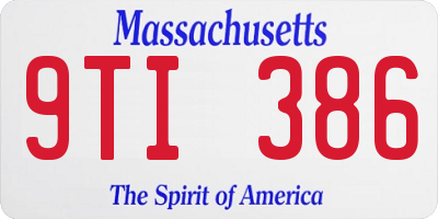 MA license plate 9TI386