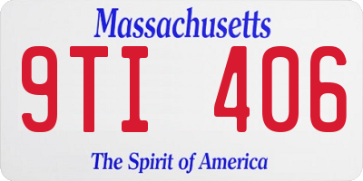 MA license plate 9TI406