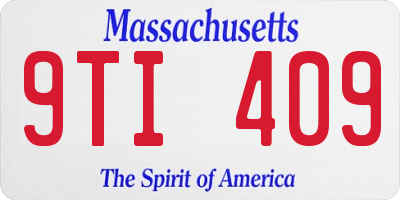 MA license plate 9TI409