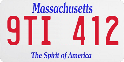 MA license plate 9TI412