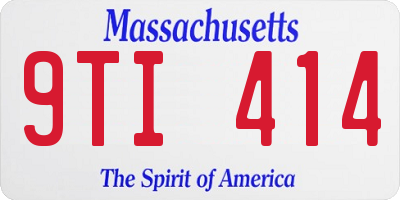 MA license plate 9TI414