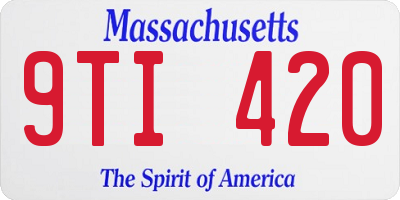 MA license plate 9TI420