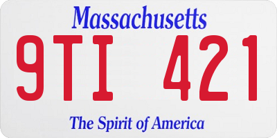MA license plate 9TI421