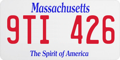 MA license plate 9TI426