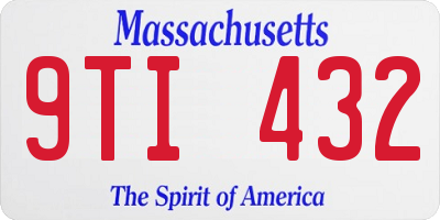 MA license plate 9TI432