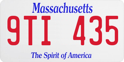 MA license plate 9TI435