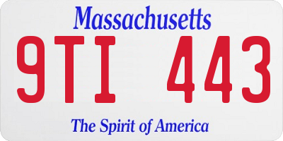 MA license plate 9TI443