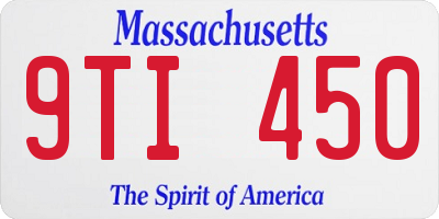 MA license plate 9TI450