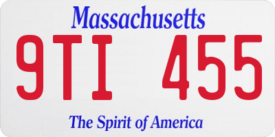 MA license plate 9TI455