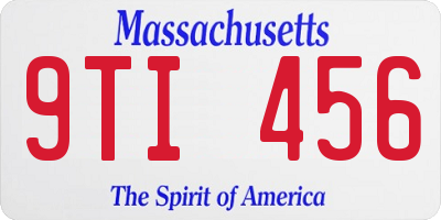 MA license plate 9TI456