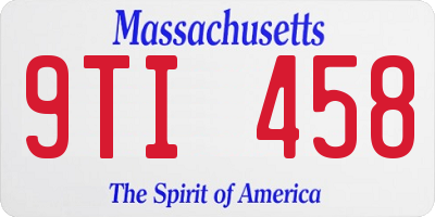 MA license plate 9TI458