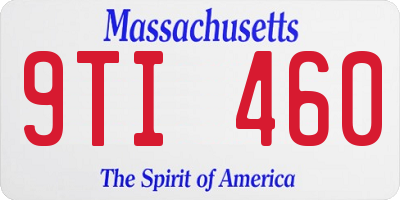 MA license plate 9TI460