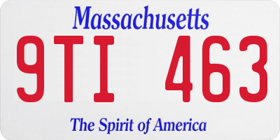 MA license plate 9TI463
